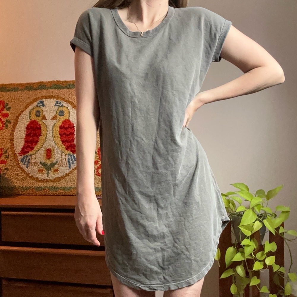 James Perse Supima Cotton Gray T-Shirt Dress Size 3/L - Picture 1 of 7